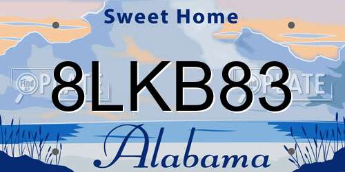 8LKB83 Alabama License Plate