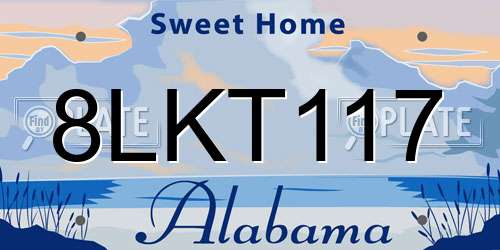 8LKT117 Alabama License Plate