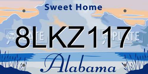 8LKZ117 Alabama License Plate
