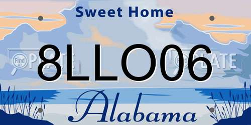 8LLO06 Alabama License Plate