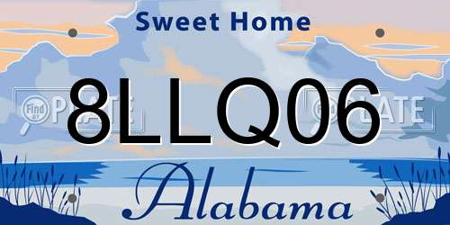 8LLQ06 Alabama License Plate