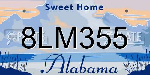 8LM355 Alabama License Plate