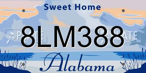 8LM388 Alabama License Plate