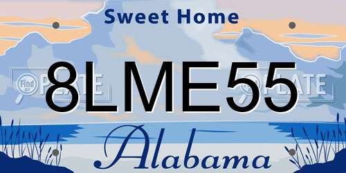 8LME55 Alabama License Plate