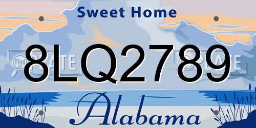 8LQ2789 Alabama License Plate