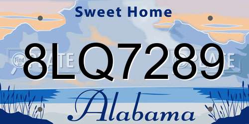 8LQ7289 Alabama License Plate