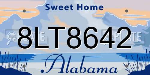 8LT8642 Alabama License Plate