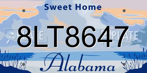 8LT8647 Alabama License Plate