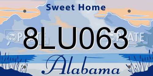 8LU063 Alabama License Plate