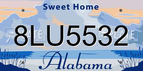 8LU5532 Alabama License Plate