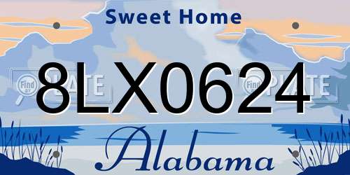 8LX0624 Alabama License Plate