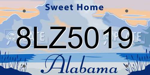 8LZ5019 Alabama License Plate