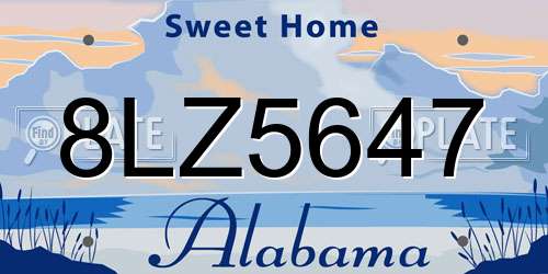 8LZ5647 Alabama License Plate