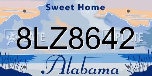 8LZ8642 Alabama License Plate