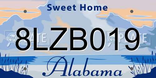 8LZB019 Alabama License Plate