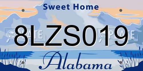 8LZS019 Alabama License Plate