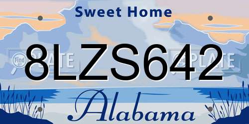 8LZS642 Alabama License Plate