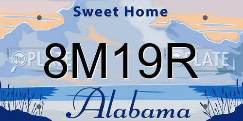 8M19R Alabama License Plate