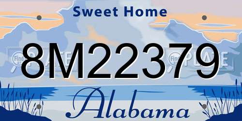 8M22379 Alabama License Plate