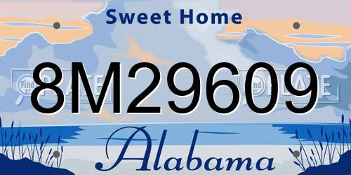8M29609 Alabama License Plate