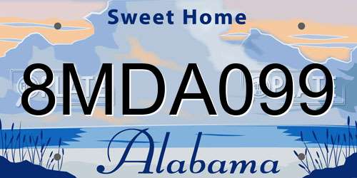 8MDA099 Alabama License Plate