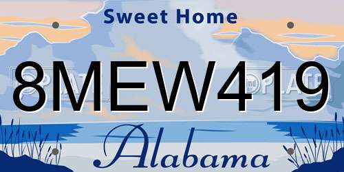 8MEW419 Alabama License Plate