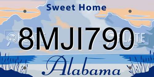 8MJI790 Alabama License Plate