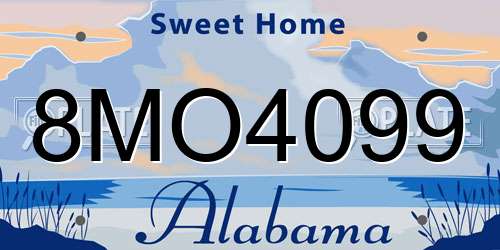 8MO4099 Alabama License Plate