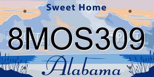 8MOS309 Alabama License Plate
