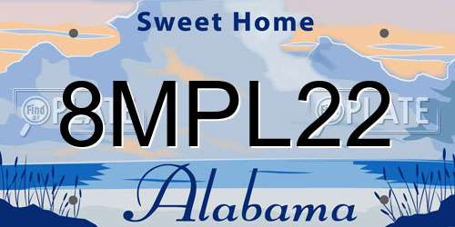 8MPL22 Alabama License Plate