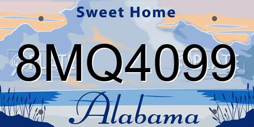 8MQ4099 Alabama License Plate