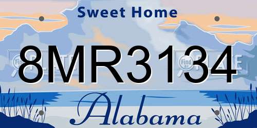 8MR3134 Alabama License Plate
