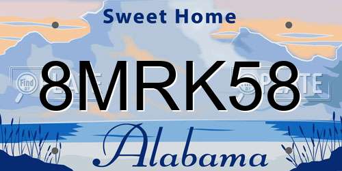 8MRK58 Alabama License Plate