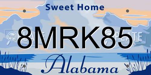 8MRK85 Alabama License Plate