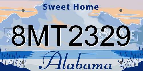 8MT2329 Alabama License Plate