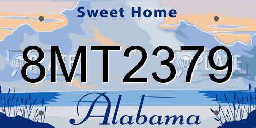 8MT2379 Alabama License Plate