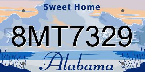 8MT7329 Alabama License Plate