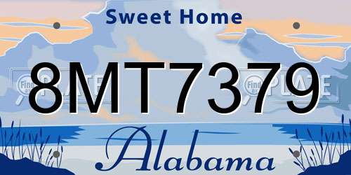 8MT7379 Alabama License Plate