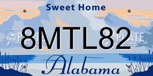 8MTL82 Alabama License Plate