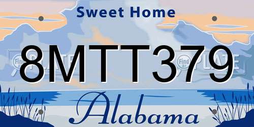 8MTT379 Alabama License Plate