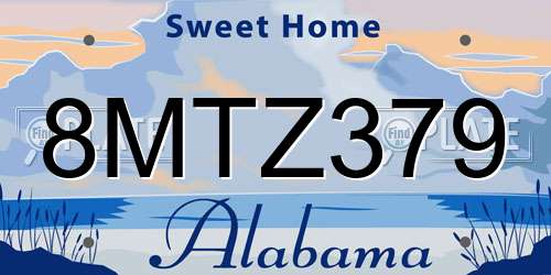 8MTZ379 Alabama License Plate