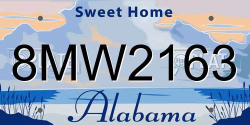 8MW2163 Alabama License Plate