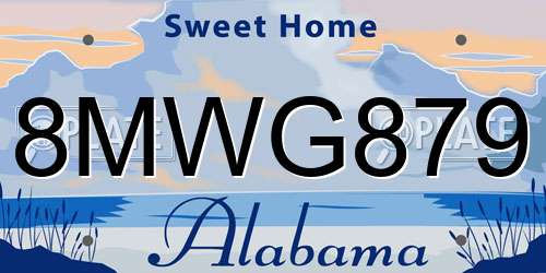 8MWG879 Alabama License Plate