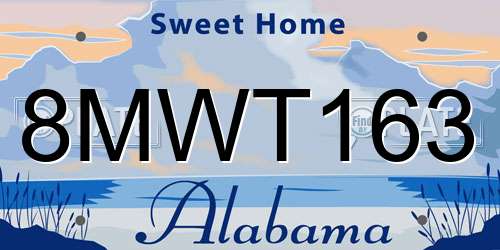 8MWT163 Alabama License Plate