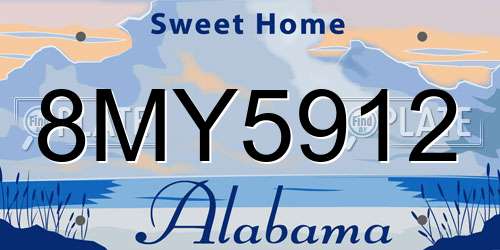 8MY5912 Alabama License Plate
