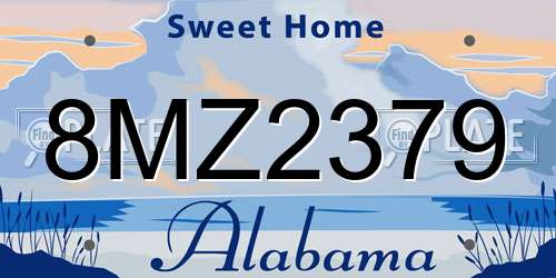 8MZ2379 Alabama License Plate