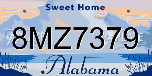 8MZ7379 Alabama License Plate