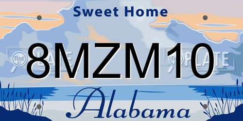 8MZM10 Alabama License Plate