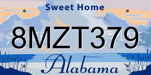 8MZT379 Alabama License Plate