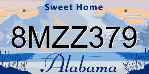 8MZZ379 Alabama License Plate